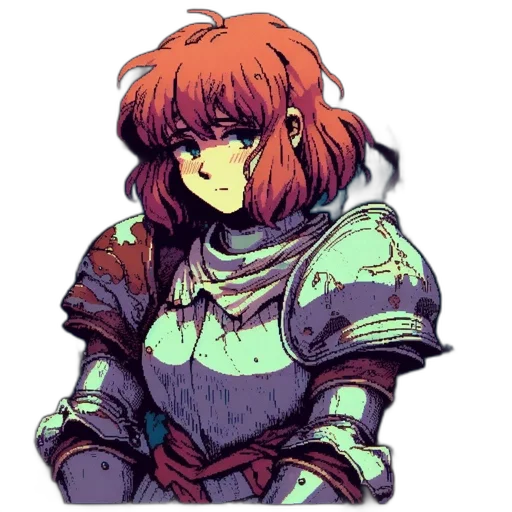 robot, jacket, staff, face, pixel art, concept art, vaporwave, fantasy art transparent PNG cut-out
