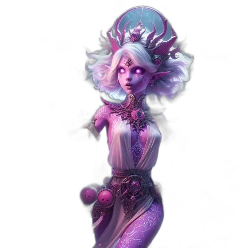 staff, dress, crown, creature, concept art, fantasy art, pixel art, comic book art transparent PNG cut-out