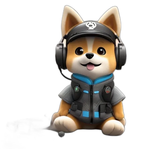 staff, concept art, 3d render, cartoon, photorealistic, anthropomorphic, shiba, inu transparent PNG cut-out