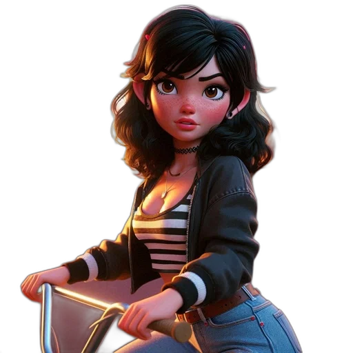 jacket, dress, concept art, comic book art, cartoon, fantasy art, neon lights, dark transparent PNG cut-out