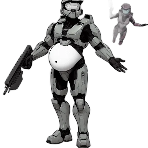 robot, concept art, 3d render, pixel art, comic book art, monochrome, two, armored transparent PNG cut-out