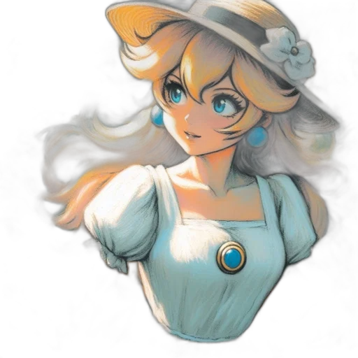 hat, dress, staff, face, concept art, watercolor, pixel art, anime transparent PNG cut-out