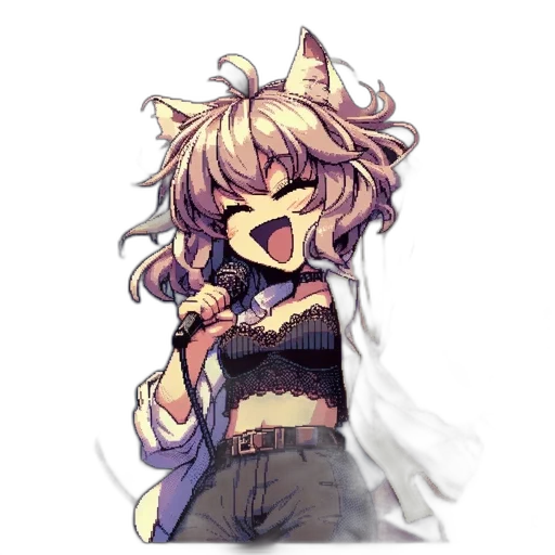 mask, staff, jacket, creature, pixel art, anime, watercolor, concept art transparent PNG cut-out