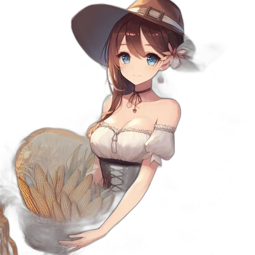 hat, dress, staff, creature, fantasy art, anime, pixel art, concept art transparent PNG cut-out