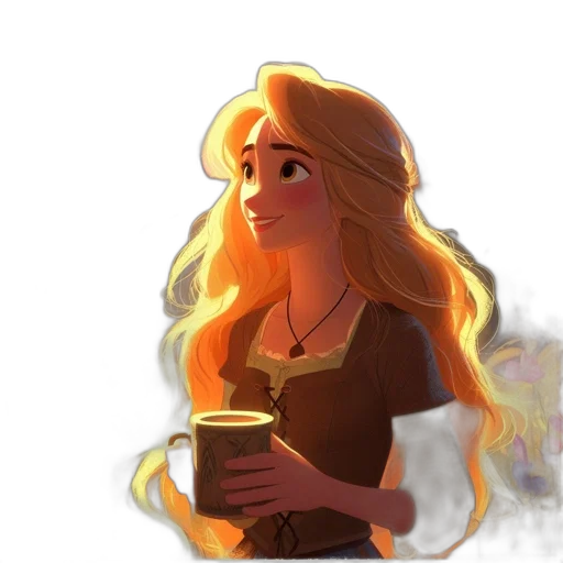 crown, dress, fantasy art, concept art, watercolor, cartoon, fire, sunset transparent PNG cut-out