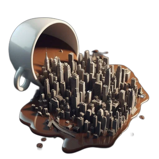 furniture, robot, crown, building, 3d render, concept art, photorealistic, earth tones transparent PNG cut-out