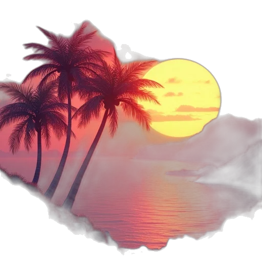 tree, hat, photorealistic, vaporwave transparent PNG cut-out