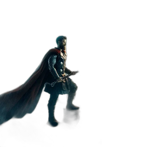 sword, robot, weapon, jacket, 3d render, concept art, comic book art, fantasy art transparent PNG cut-out