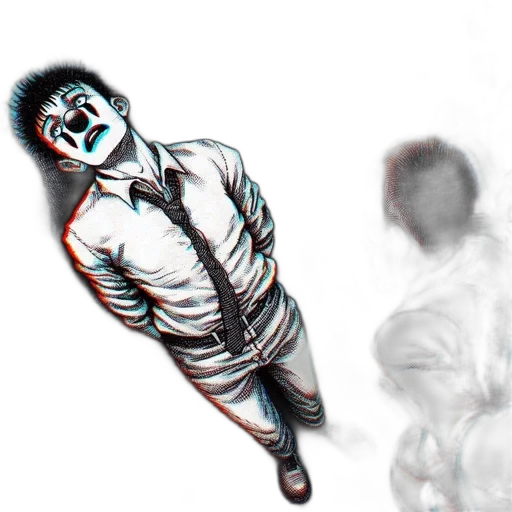 jacket, mask, face, staff, concept art, photorealistic, 3d render, comic book art transparent PNG cut-out