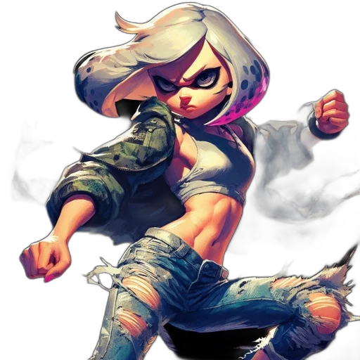 weapon, jacket, concept art, cyberpunk, comic book art, fantasy art, animated, figure transparent PNG cut-out