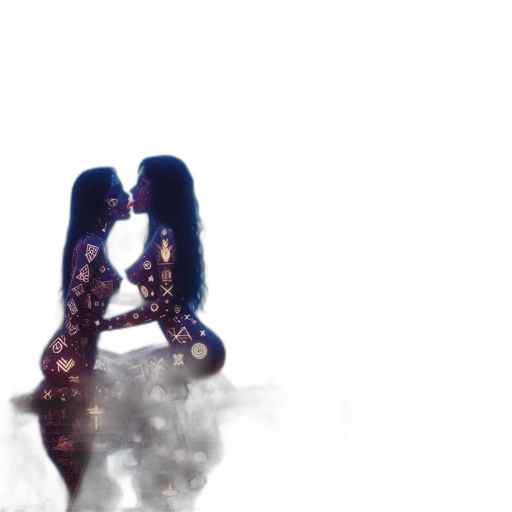 jewelry, shoes, hair, creature, concept art, 3d render, neon lights, outer space transparent PNG cut-out