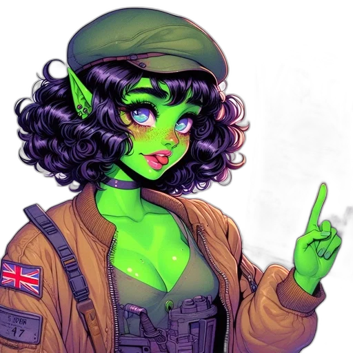 staff, fantasy art, concept art, comic book art, cartoon, green, neon, woman transparent PNG cut-out