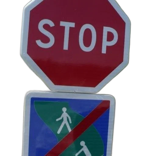 3d render, photorealistic, concept art, stop, sign, pedestrian, crossing, underneath transparent PNG cut-out