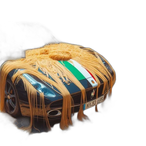 car, food, concept art, 3d render, photorealistic, fantasy art, parked, cobblestone transparent PNG cut-out