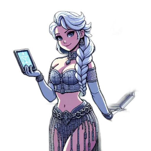 staff, dress, weapon, sword, concept art, fantasy art, comic book art, pixel art transparent PNG cut-out