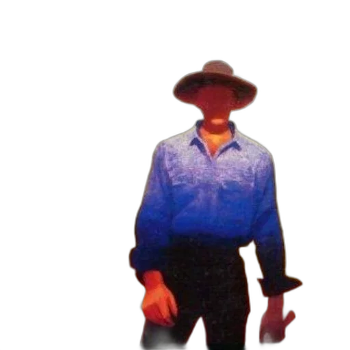 jacket, hat, robot, staff, pixel art, concept art, vaporwave, oil painting transparent PNG cut-out