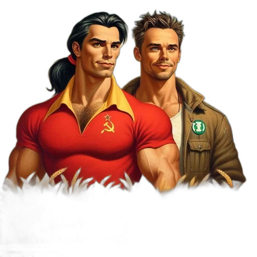 comic book art, concept art, fantasy art, pixel art, vintage-style, poster, depicts, two transparent PNG cut-out
