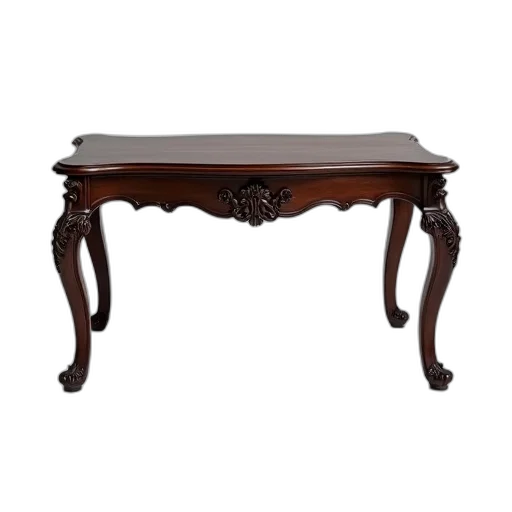 furniture, crown, wooden, table, dark, finish, ornate, carvings transparent PNG cut-out