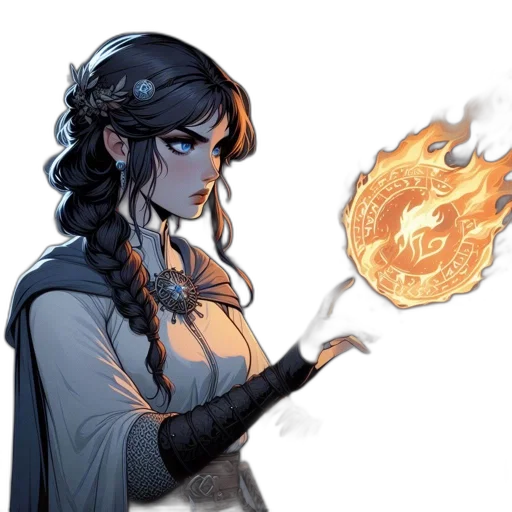 jewelry, concept art, fantasy art, comic book art, watercolor, fire, golden, blue transparent PNG cut-out