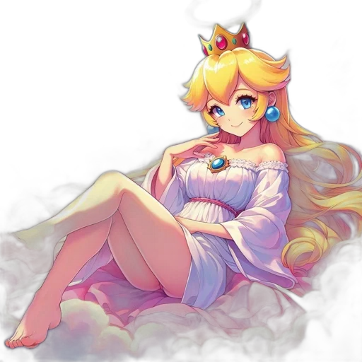 crown, dress, staff, pixel art, watercolor, anime, concept art, pastel transparent PNG cut-out