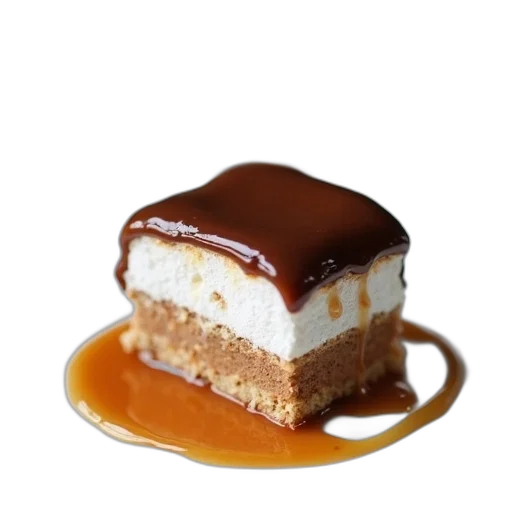 food, 3d render, close-up, view, single, slice, chocolate-covered, marshmallow transparent PNG cut-out