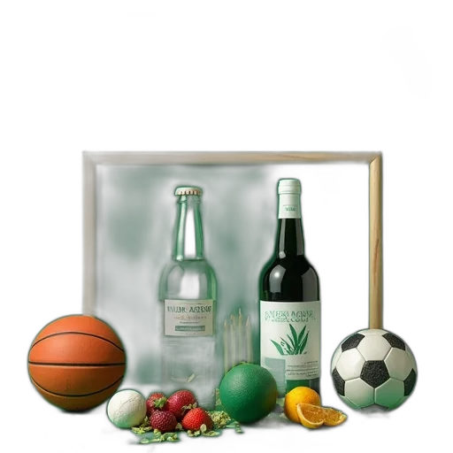 bottle, photorealistic, green, pack, has, various, sports, schedules transparent PNG cut-out