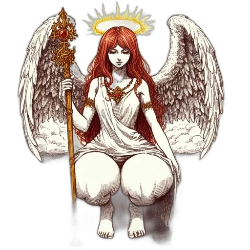 fantasy art, concept art, pixel art, comic book art, ethereal, woman, long, red transparent PNG cut-out