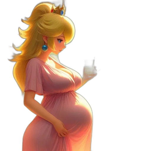 dress, concept art, pixel art, fantasy art, watercolor, golden, pastel, pregnant transparent PNG cut-out