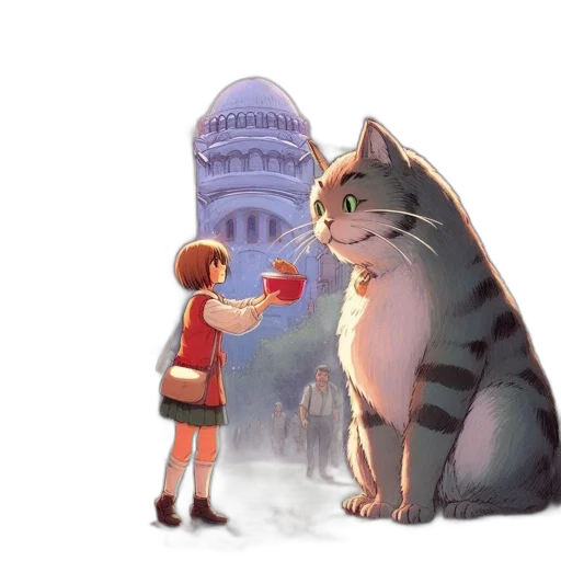 concept art, watercolor, anime, fantasy art, city street, snow, fog, night transparent PNG cut-out