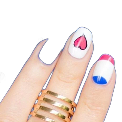 jewelry, hand, colorful, nail, art, featuring, blue, white transparent PNG cut-out
