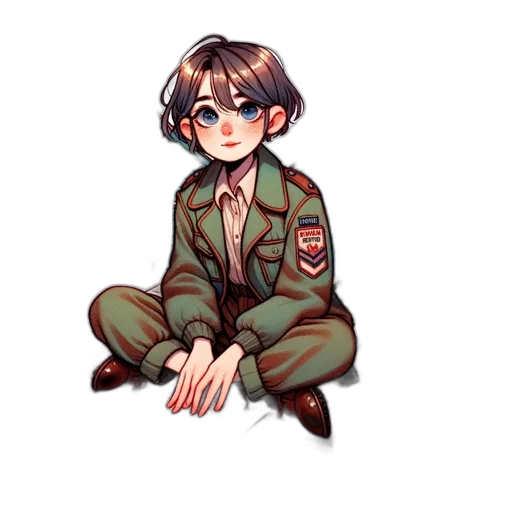 jacket, weapon, creature, staff, pixel art, watercolor, anime, concept art transparent PNG cut-out