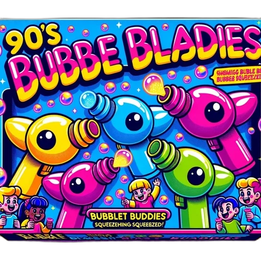 weapon, vivid, illustration, presents, bubble, blowers, featuring, lineup transparent PNG cut-out