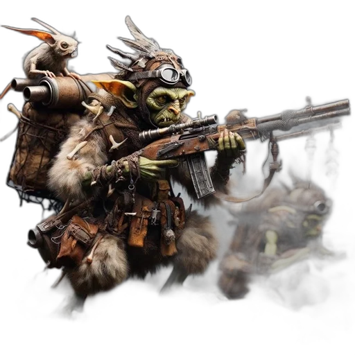 weapon, animal, robot, creature, concept art, fantasy art, 3d render, photorealistic transparent PNG cut-out