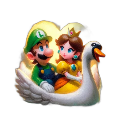 crown, jewelry, 3d render, pixel art, concept art, fantasy art, luigi, princess transparent PNG cut-out