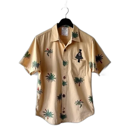 jacket, dress, earth tones, beige, hawaiian, shirt, floral, pattern transparent PNG cut-out