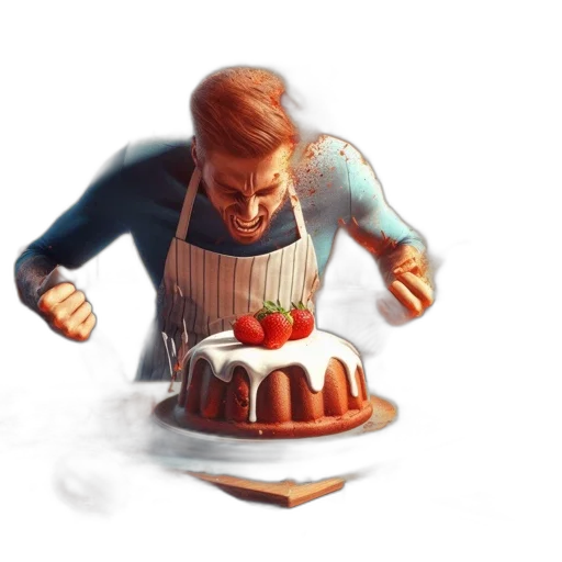 food, staff, robot, 3d render, concept art, photorealistic, watercolor, fire transparent PNG cut-out