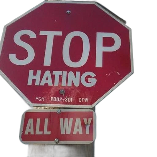 hat, stop, sign, word, hating, added transparent PNG cut-out