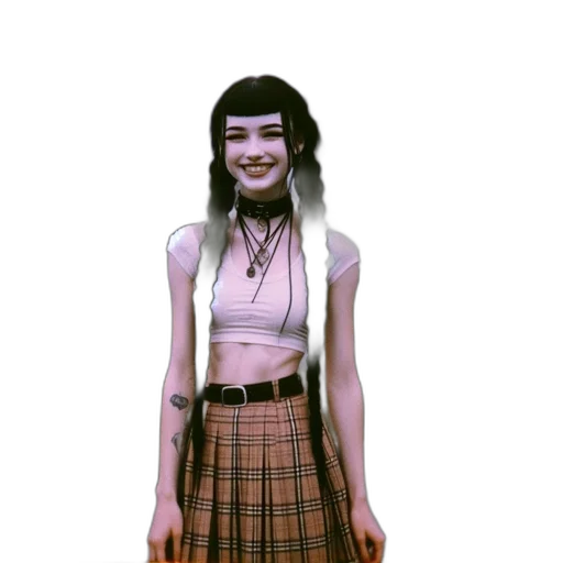 dress, robot, creature, face, 3d render, vaporwave, concept art, cartoon transparent PNG cut-out