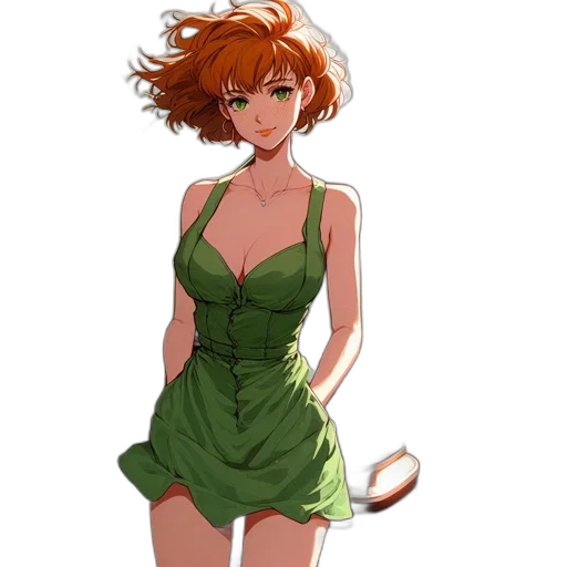 dress, staff, flower, weapon, anime, concept art, cartoon, pixel art transparent PNG cut-out