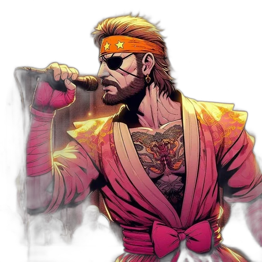 jacket, weapon, comic book art, concept art, cyberpunk, cartoon, neon, male transparent PNG cut-out