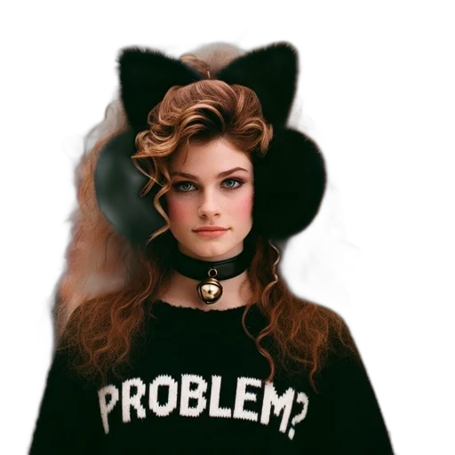 jacket, hat, crown, dress, photorealistic, cartoon, young, woman transparent PNG cut-out