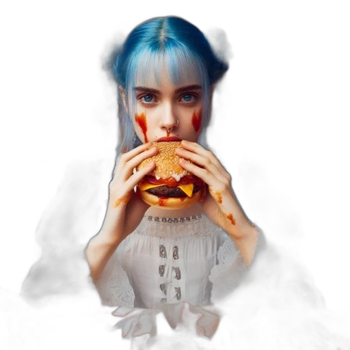 food, face, dress, creature, concept art, pixel art, photorealistic, fantasy art transparent PNG cut-out