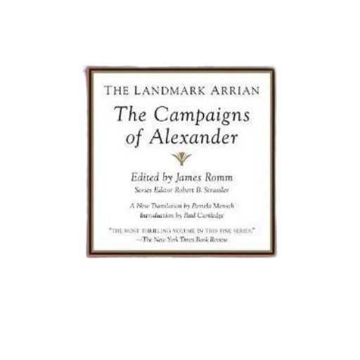 landmark, arrian, campaigns, alexander, book, cover, red, background transparent PNG cut-out