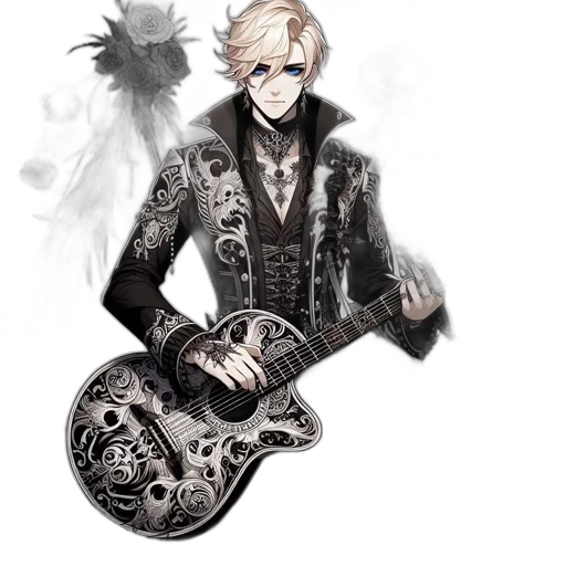 jacket, weapon, staff, concept art, fantasy art, cartoon, pixel art, dark transparent PNG cut-out