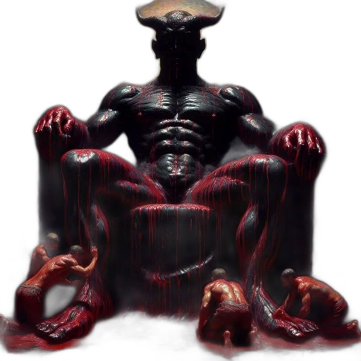 furniture, crown, creature, robot, concept art, 3d render, photorealistic, dark transparent PNG cut-out