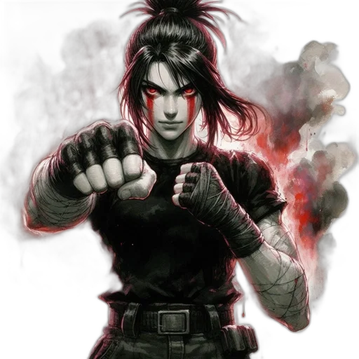 weapon, comic book art, concept art, fantasy art, photorealistic, fiery, intense, character transparent PNG cut-out