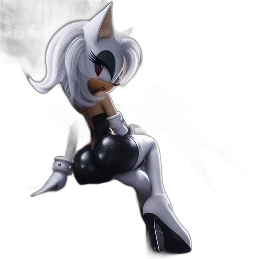 robot, staff, hair, concept art, 3d render, fantasy art, cartoon, monochrome transparent PNG cut-out