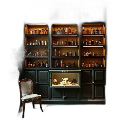 furniture, concept art, 3d render, photorealistic, pixel art, fire, dimly, lit transparent PNG cut-out