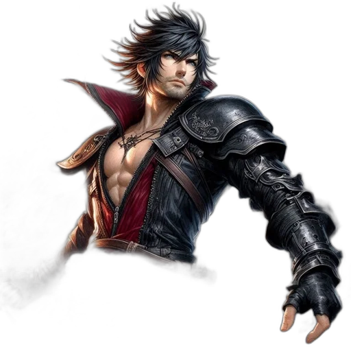 sword, fantasy art, concept art, comic book art, 3d render, rugged, man, black transparent PNG cut-out