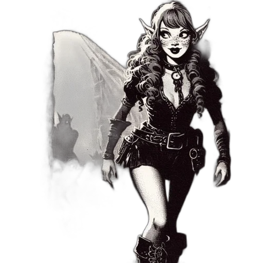 fantasy art, concept art, comic book art, cartoon, fantastical, setting, alluring, woman transparent PNG cut-out